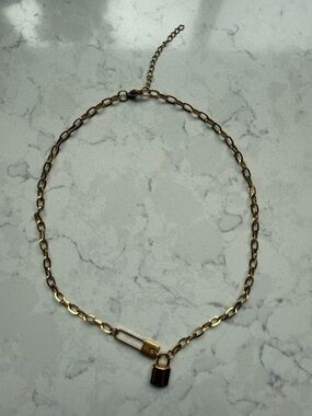 Gold Padlock Chain Necklace - Women Jewelry